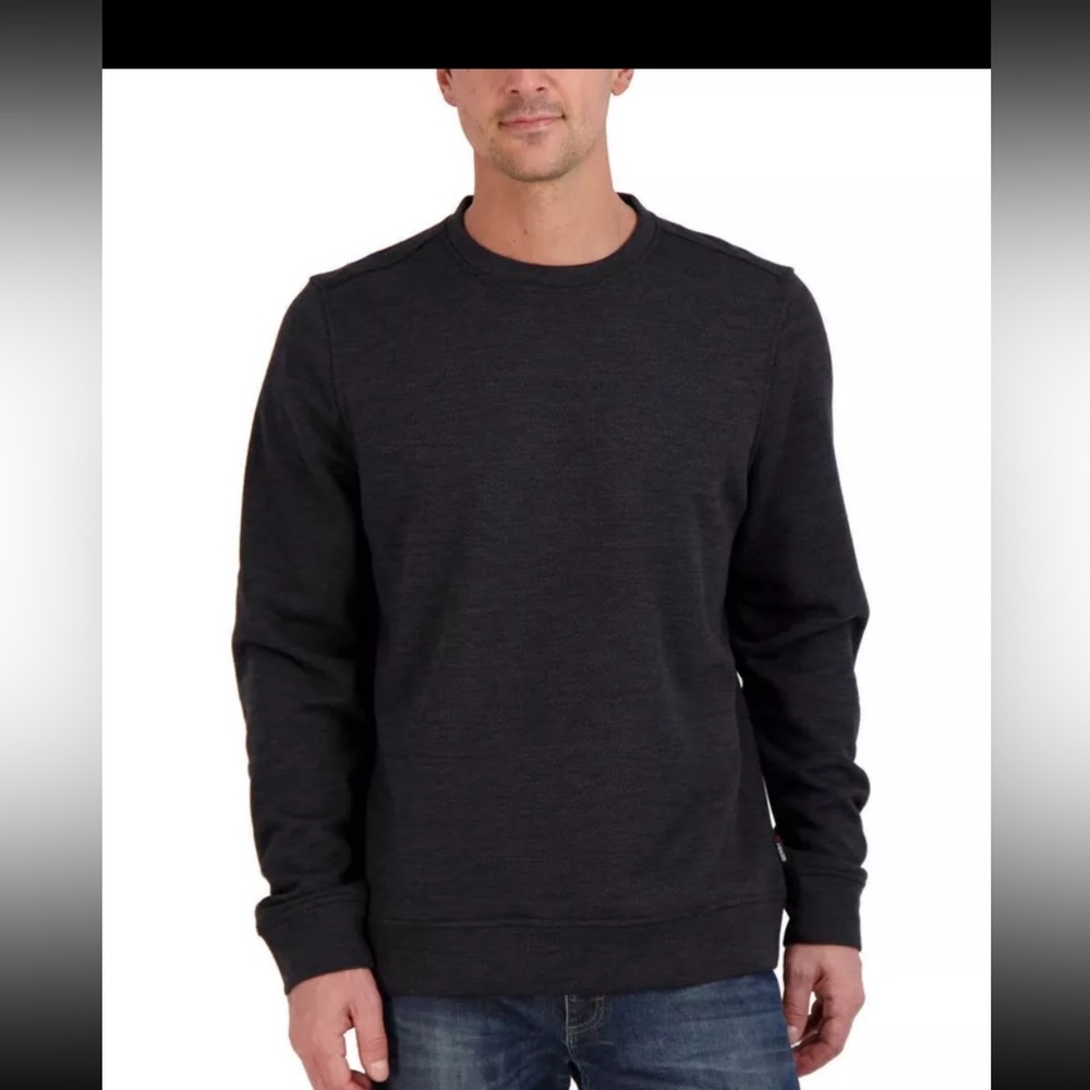 Gerry men’s sweatshirt texture crew black long sleeve size small NWT